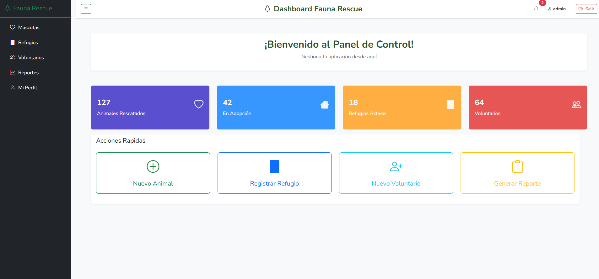 Rescue Pets Dashboard